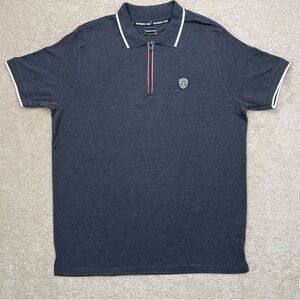 Members Only Polo Shirt 2XL Gray Quarter Zip Short Sleeve Golf Casual Preppy Men